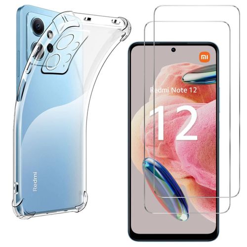 Hülle Xiaomi Redmi Note 12 4G und 2 schutzfolien - TPU - Transparent