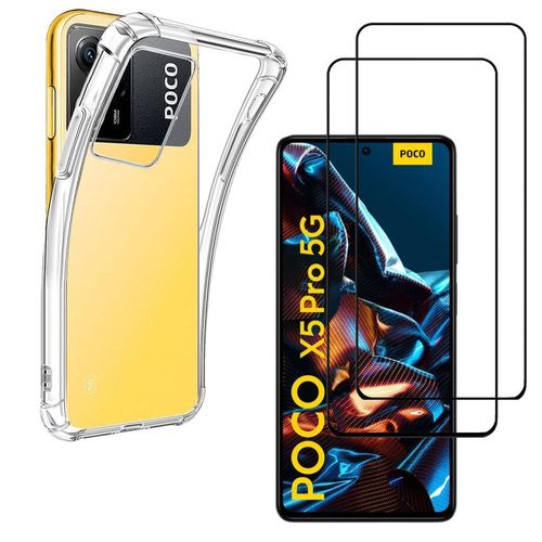 Hülle Xiaomi Poco X5 Pro 5G und 2 schutzfolien - TPU - Transparent