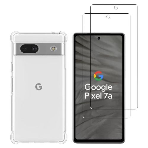 Hülle Google Pixel 7A und 2 schutzfolien - TPU - Transparent