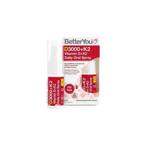 BetterYou Dlux Mundspray mit Vitamin D und Vitamin K2 (12 ml, Natürliche Pfefferminze)