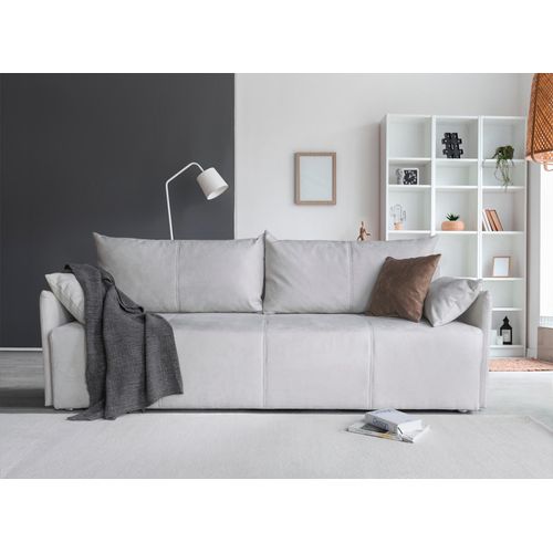 Schlafsofa COLLECTION AB, grau (hellgrau), B:216cm H:84cm T:94cm, 100% Polyester, Sofas