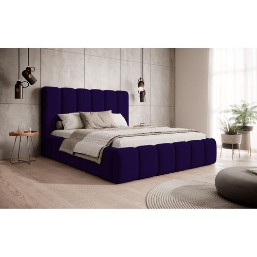Polsterbett Dream 160x200 - Designerbett mit Bettkasten & Lattenrost - Blau & Magic Velvet 2216