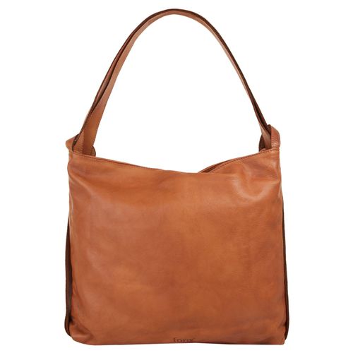 Shopper FORTY, Damen, Gr. B/H/T: 43cm x 36cm x 5cm onesize, braun (cognac), Leder, unifarben, Taschen, echt Leder, Made in Italy