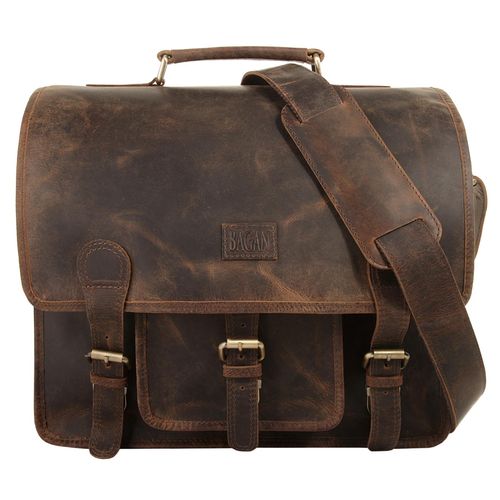 Aktentasche BAGAN, Damen, Gr. B/H/T: 35cm x 32cm x 10cm onesize, braun, Leder, vintage, Taschen, echt Leder