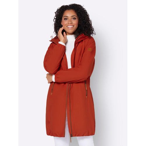 Kurzmantel CASUAL LOOKS, Damen, Gr. 48, rot (rostrot), 100% Polyester, Bündchen:5% Elasthan, 95% Polyester, Mäntel