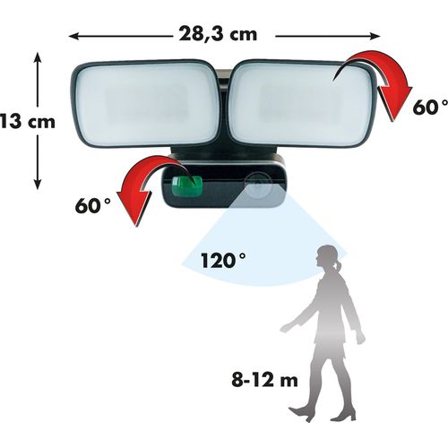 Überwachungskamera Full HD mit Flutlicht, Farbe:Schwarz, Verpackungsart:Karton, Inhalt (Packung):1 Stück