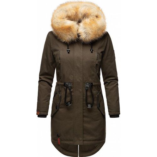 Navahoo Damen Winter Jacke Parka Mantel Winterjacke warm Kunstfell Kapuze Bombii Anthrazit Gr. 38 - M