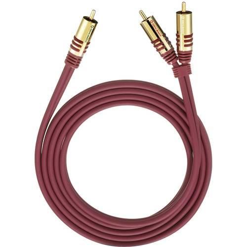 Oehlbach 20567 Cinch Audio Y-Kabel [2x Cinch-Stecker - 1x Cinch-Stecker] 8.00 m Rot vergoldete Steckkontakte