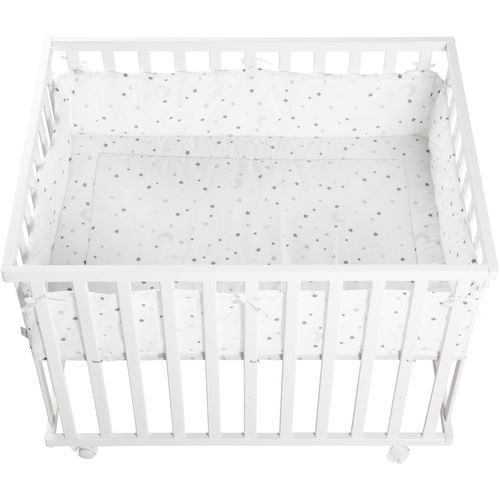 roba® Laufgitter »Sternenzauber grau, 100x75 cm«, bis 15 kg, mit Stoffeinlage und Nestchen
