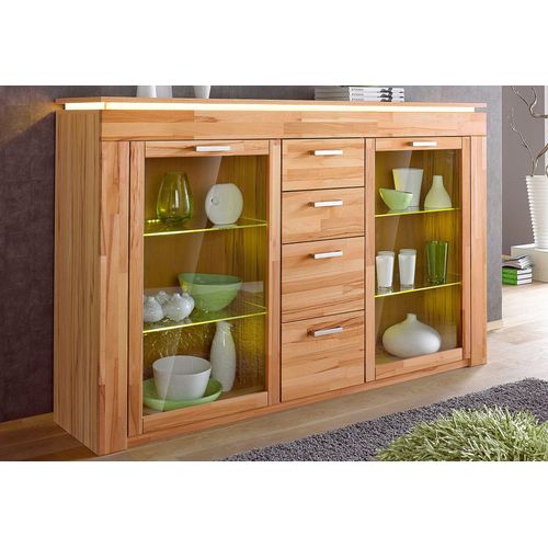 Highboard VOGL MÖBELFABRIK, beige (kernbuche teilmassiv), Sideboards, Breite 182 cm