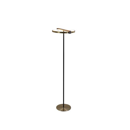 LED-Stehleuchte Aerial, messing/schwarz, Stahl, Silikon