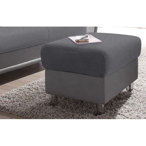 Hocker TRENDMANUFAKTUR, grau (grau, dunkelgrau), B:67cm H:46cm T:53cm, 100% Polyester, Hocker, wahlweise mit komfortablem Federkern, frei im Raum stellbar