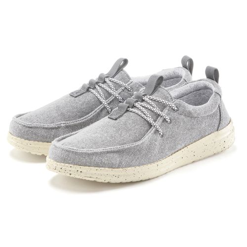 Slip-On Sneaker JOHN DEVIN, Herren, Gr. 44, grau (hellgrau), Obermaterial: 100% Textilmaterial. Futter: 100% Textilmaterial. Decksohle: 100% Textilmaterial. Laufsohle: 100% Synthetik, unifarben, meliert, casual, Schuhe, Sneaker, Freizeitschuh, Halbschuh, Slipper VEGAN