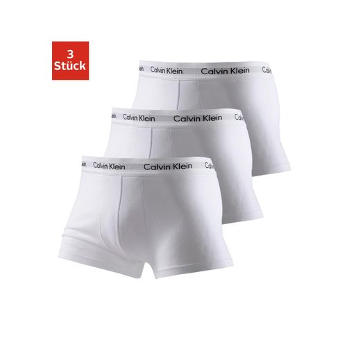 Hipster CALVIN KLEIN UNDERWEAR Gr. L (7), weiß, Herren, Obermaterial: 95% Baumwolle, 5% Elasthan, Unterhosen, mit weißem Webbund