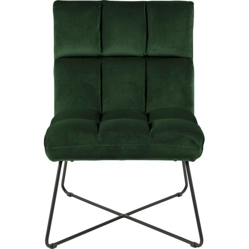 Loungesessel ACTONA GROUP, grün (waldgrün), B:62cm H:90cm T:86cm, Sessel, Samtvelours und quadratische Steppnähte, verschiedene Variationen
