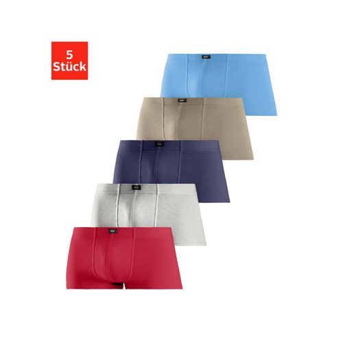 Hipster H.I.S, Herren, Gr. 6 (L), bunt (rot, marine, grau, meliert, khaki), Jersey, Obermaterial: 95% Baumwolle, 5% Elasthan, unifarben, körpernah, Unterhosen, knapp sitzende Boxershorts aus Baumwollstretch