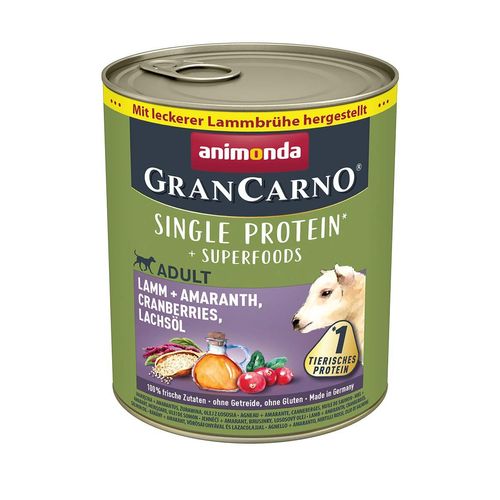 animonda GranCarno superfoods Lamm + Amarant + Cranberry + Lachsöl 24x800g