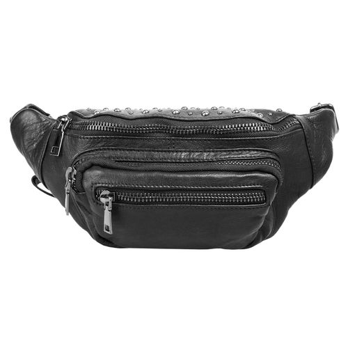 Gürteltasche FORTY Gr. B/H/T: 35cm x 15cm x 6cm onesize, schwarz, Damen, Leder, vintage, Taschen, echt Leder