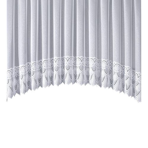 Gardine STICKEREIEN PLAUEN "Diana" Gr. 10, weiß, B:450 H:175, Polyester, Gardinen, Gardine, in C-Bogen Form, mit echter Plauener Spitze Stickerei