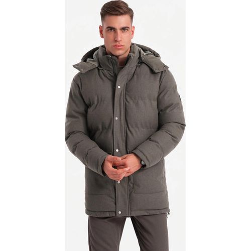 Ombre Clothing Parka für Männer Birrissa dunkelgrau meliert L