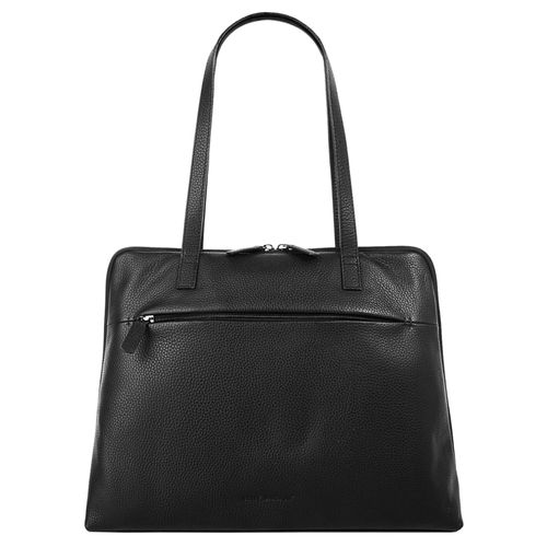 Shopper BETTY BARCLAY, Damen, Gr. B/H/T: 40cm x 30cm x 11cm onesize, schwarz, Leder, unifarben, Taschen, echt Leder