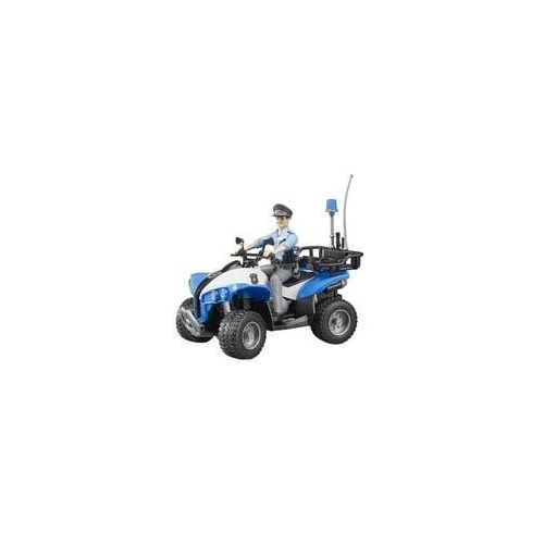 Polizei-Quad mit Polizist und Ausstattung, Modellfahrzeug blau/weiß