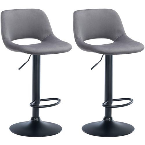 CLP 2er Set Barhocker Camden I Samt-Bezug