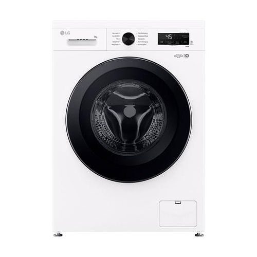 LG Waschmaschine Essence White (9 kg, 1.310 U./Min., EEK A) mit schwarzem Bullaugenring , unterbaufähig F4WB3095