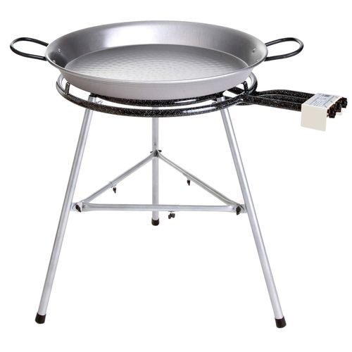 Großes Paella Grill-Set: Stabile Pfanne Ø 100 cm, 3-Ring-Brenner Ø 70 cm
