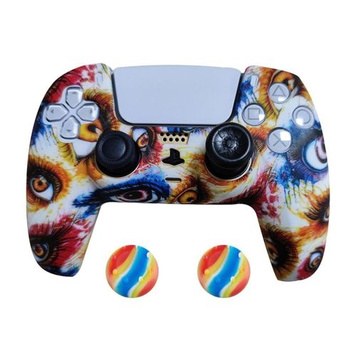 2 x Schutzhülle für Playstation 5 DualSense Controller Skin Silikon Schutz Motiv