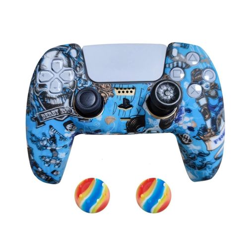 2 x Schutzhülle für Playstation 5 DualSense Controller Skin Silikon Schutz Motiv