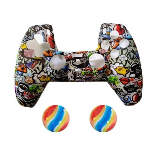 2 x Schutzhülle für Playstation 5 DualSense Controller Skin Silikon Schutz Motiv