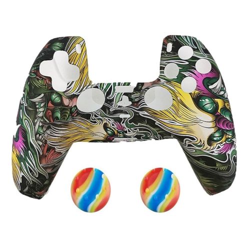 2 x Schutzhülle für Playstation 5 DualSense Controller Skin Silikon Schutz Motiv