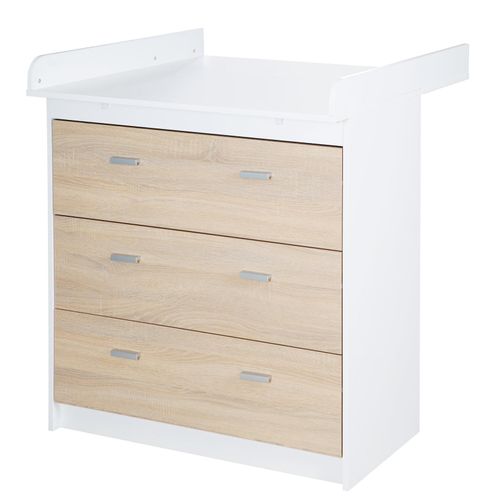 Wickelkommode 'Gabriella' mit abnehmbarem Ansatz, bicolor, 3 Schubladen, Wickelhöhe 90 cm