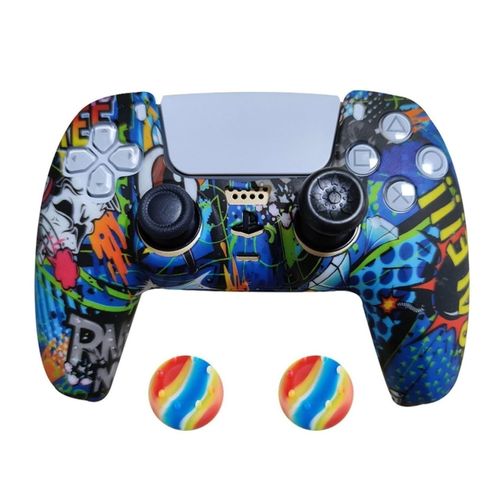 2 x Schutzhülle für Playstation 5 DualSense Controller Skin Silikon Schutz Motiv