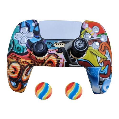 2 x Schutzhülle für Playstation 5 DualSense Controller Skin Silikon Schutz Motiv