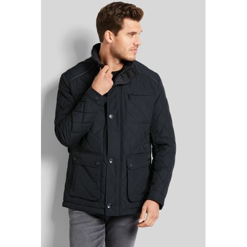 Langjacke BUGATTI, Herren, Gr. 52, schwarz, 100% Polyester, unifarben, casual, regular fit, Langarm Manschette, Jacken, im Rautenstepp