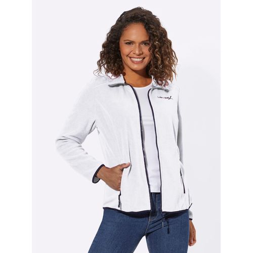 Fleecejacke CASUAL LOOKS, Damen, Gr. 46, beige (ecru), 100% Polyester, unifarben, Langarm, Jacken