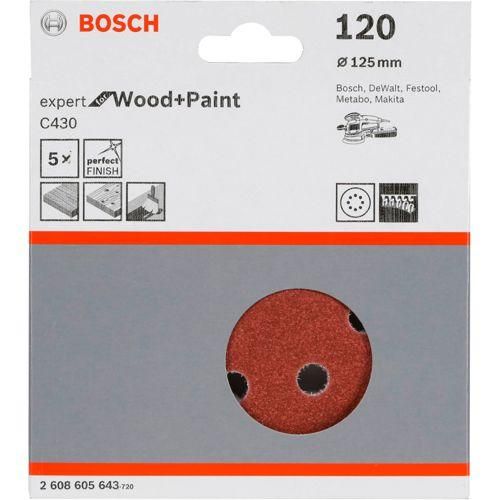 Bosch Schleifblatt C 430 D125MM Holz Körnung 120 5 St.