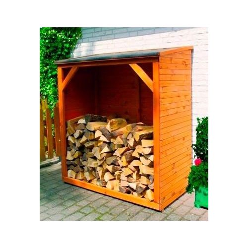 Kaminholzregal PROMADINO, braun, B:149cm H:165cm T:78cm, Holz, Kaminholzlager