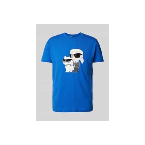 T-Shirt mit Motiv- und Label-Print