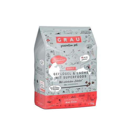 Grau Katze Geflügel & Lachs mit Superfoods 2kg