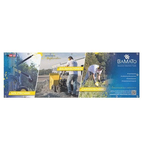BAMATO Werbebanner mit hochwertigem Druck auf Meshplane (Motiv 2)