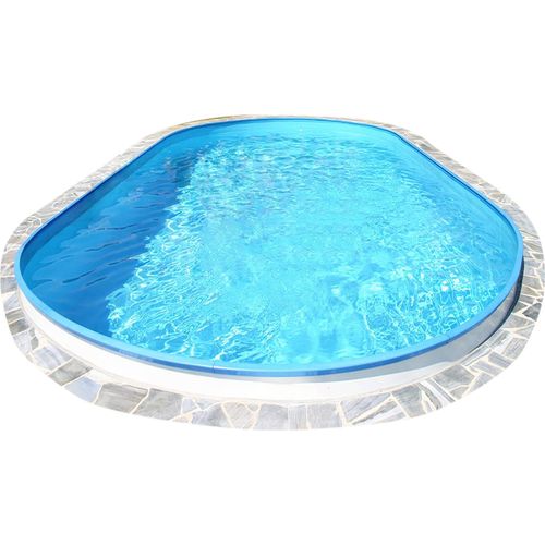 Stahlwandpool oval 490x300x120 cm, Stahl 0,4 mm weiß, Folie 0,4 mm blau, Einhängebiese