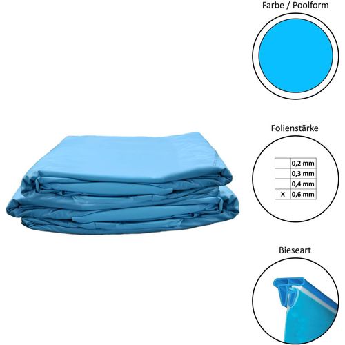Poolfolie Ersatzfolie Rundbecken 320x120cm - Dicke 0,6mm - Keilbiese - blau