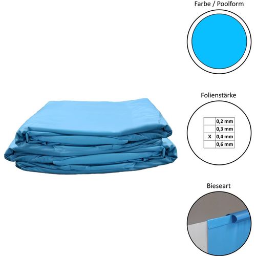 Pool Ersatzfolie rund in versch. Größen - Dicke 0,4mm - Tiefe 120 cm - blau - Einhängebiese Poolfolie Ersatzfolie Rundbecken 450x120cm - Dicke 0,4mm - Einhängebiese - blau
