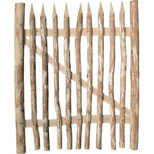 Zauntor Haselnuss - Handgefertigt und Naturbelassenes Gartentor 120 100 cm