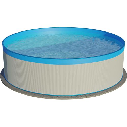 Stahlwandpool rund 450x120 cm, Stahl 0,4 mm weiß, Folie 0,3 mm blau, overlap