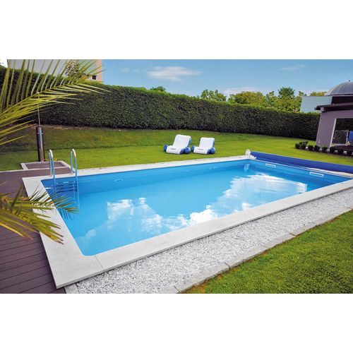 KWAD Styropor Pool Standard mit Edelstahlleiter KWAD Styropor Pool Set Standard mit Edelstahlleiter 6 x 3 x 1,5 m blau