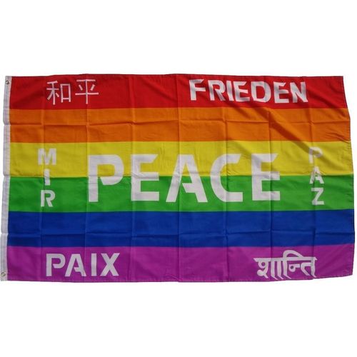 Flagge Peace 7 Sprachen 90 x 150 cm